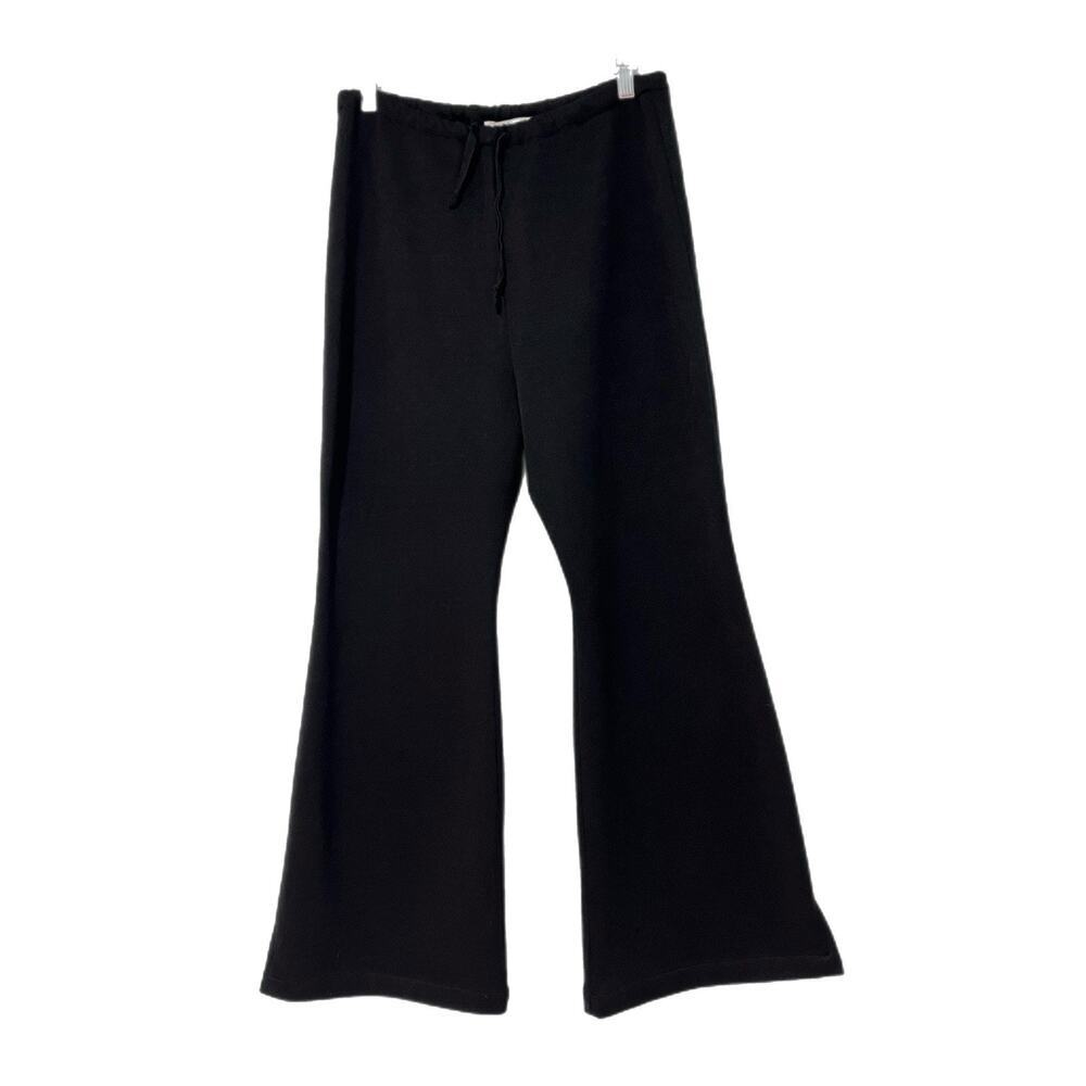 Crown Linen Designs Flare Wide Leg High Rise Knit Pants M Merino Wool Blend Pull